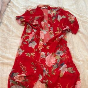 Floral Red Kimono